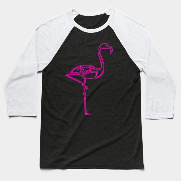 Flamingo Tribal Design Baseball T-Shirt by Alaina Williams